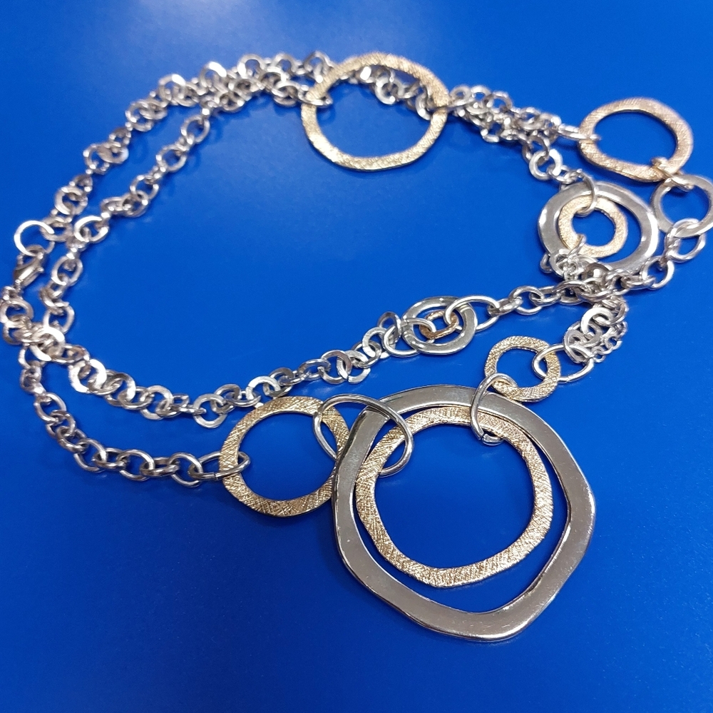 Elegant Gold & Silver Textural Chain Necklace